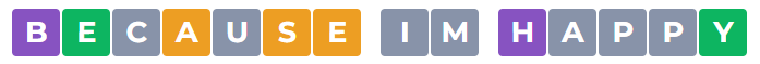 Player entering the first phrase guess in Phrazle game